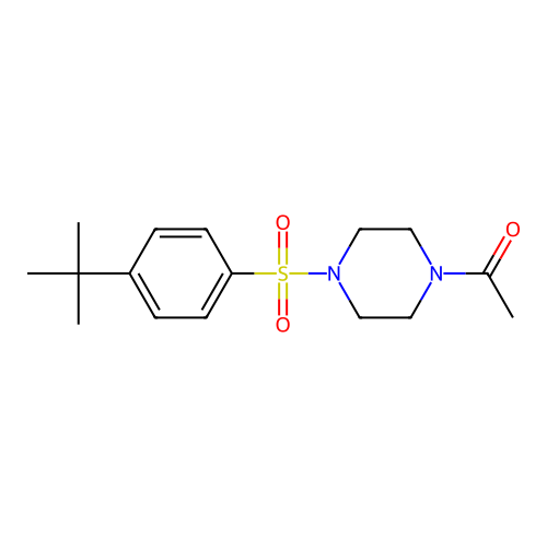 1-Acetyl-4-[(4-tert-butylphenyl)sulfonyl]piperazine structure