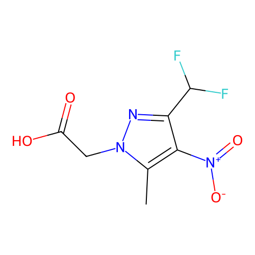 [3-(difluoromethyl)-5-methyl-4-nitro-1H-pyrazol-1-yl]acetic acid structure