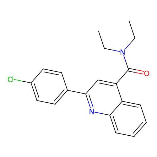 4-Quinolinecarboxamide, 2-(4-chlorophenyl)-N,N-diethyl- structure
