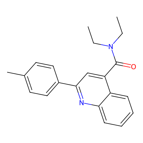 N,N-diethyl-2-(4-methylphenyl)quinoline-4-carboxamide structure