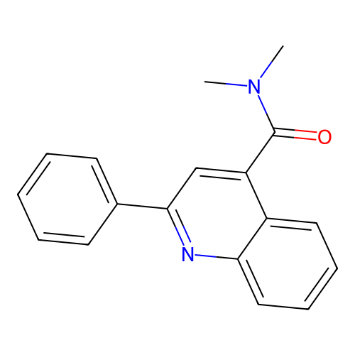 N,N-dimethyl-2-phenylquinoline-4-carboxamide structure