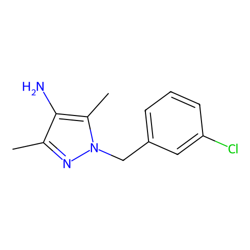 1-(3-chlorobenzyl)-3,5-dimethyl-1H-pyrazol-4-amine structure