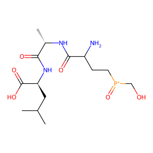 4-(Hydroxymethylphosphinyl)-L-2-aminobutanoyl-L-alanyl-L-leucine structure