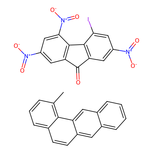 4-Iodo-2,5,7-trinitro-9h-fluoren-9-one-1-methyltetraphene(1:1) structure