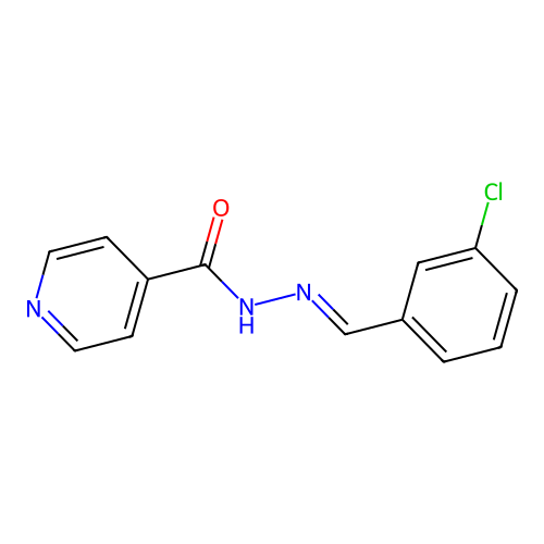 N'-(3-chlorobenzylidene)isonicotinohydrazide structure