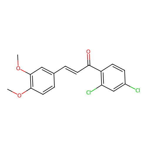 (E)-1-(2,4-dichlorophenyl)-3-(3,4-dimethoxyphenyl)prop-2-en-1-one structure