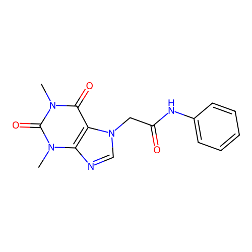 2-(1,3-dimethyl-2,6-dioxo-1,2,3,6-tetrahydro-7H-purin-7-yl)-N-phenylacetamide structure