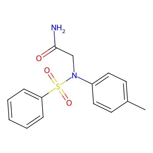 2-[N-(benzenesulfonyl)-4-methylanilino]acetamide structure