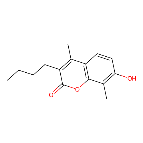 3-Butyl-4,8-dimethyl-7-hydroxy-2H-1-benzopyran-2-one structure
