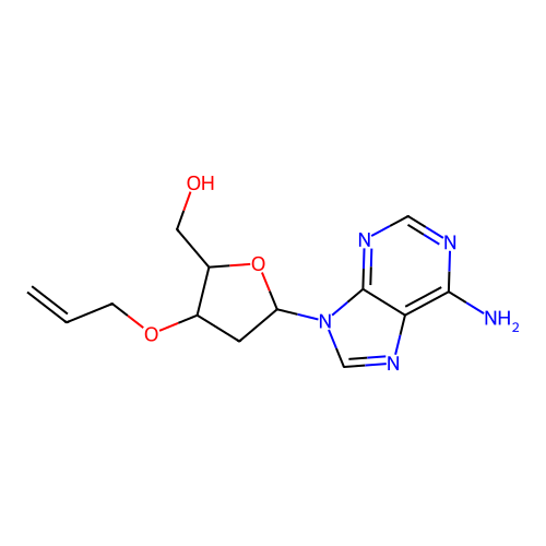 [3-Allyloxy-5-(6-aminopurin-9-yl)tetrahydrofuran-2-yl]methanol structure