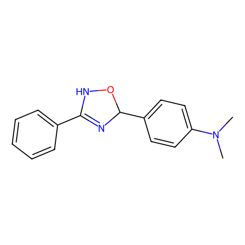 N,N-dimethyl-4-(3-phenyl-2,5-dihydro-1,2,4-oxadiazol-5-yl)aniline structure