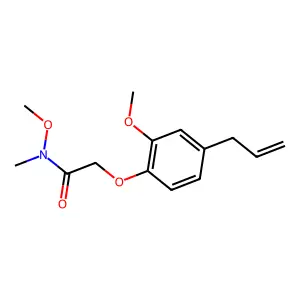 Acetohydroxamic acid, 2-(4-allyl-2-methoxyphenoxy)-N,O-dimethyl- structure