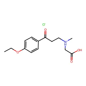 Glycine, N-(3-(4-ethoxyphenyl)-3-oxopropyl)-N-methyl-, hydrochloride structure