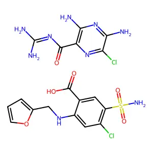 Frusemide-amiloride mixt. structure