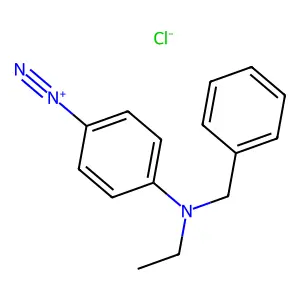 Benzenediazonium, 4-(ethyl(phenylmethyl)amino)-, chloride (1:1) structure