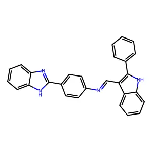 4-(1H-Benzimidazol-2-yl)-N-((2-phenyl-1H-indol-3-yl)methylene)benzenamine structure