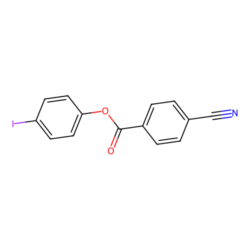 Benzoic acid, 4-cyano-, 4-iodophenyl ester structure