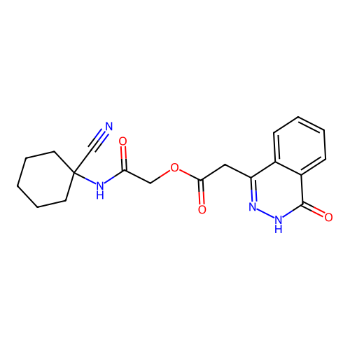 [(1-Cyanocyclohexyl)carbamoyl]methyl 2-(4-oxo-3,4-dihydrophthalazin-1-yl)acetate structure