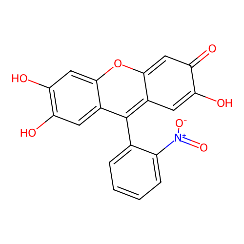 2,6,7-Trihydroxy-9-(2-nitrophenyl)xanthen-3-one structure