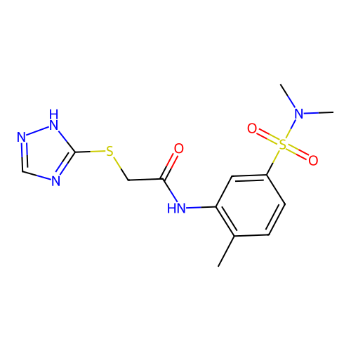 N-[5-(dimethylsulfamoyl)-2-methylphenyl]-2-(1H-1,2,4-triazol-5-ylsulfanyl)acetamide structure