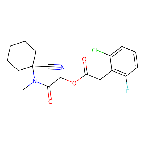 [2-[(1-cyanocyclohexyl)-methylamino]-2-oxoethyl] 2-(2-chloro-6-fluorophenyl)acetate structure