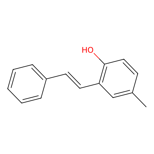 4-methyl-2-[(E)-2-phenylethenyl]phenol structure