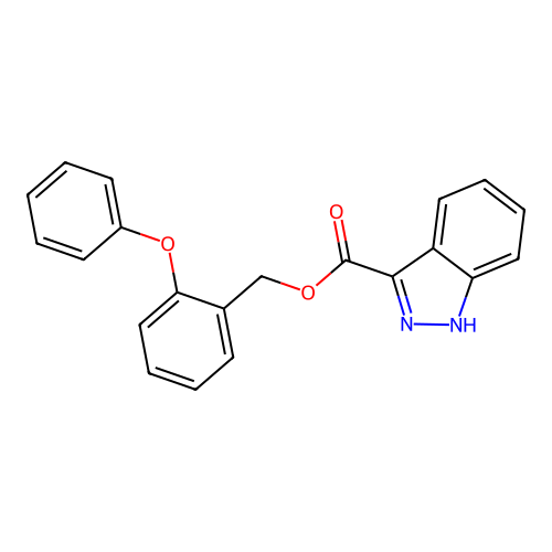 (2-phenoxyphenyl)methyl 1H-indazole-3-carboxylate structure