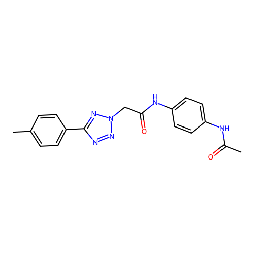 N-(4-acetamidophenyl)-2-[5-(4-methylphenyl)tetrazol-2-yl]acetamide structure