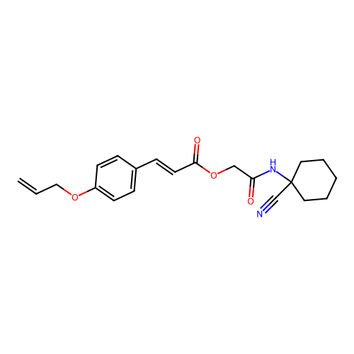 [(1-cyanocyclohexyl)carbamoyl]methyl 3-[4-(prop-2-en-1-yloxy)phenyl]prop-2-enoate structure