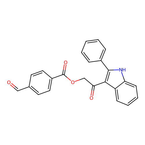 [2-oxo-2-(2-phenyl-1H-indol-3-yl)ethyl] 4-formylbenzoate structure