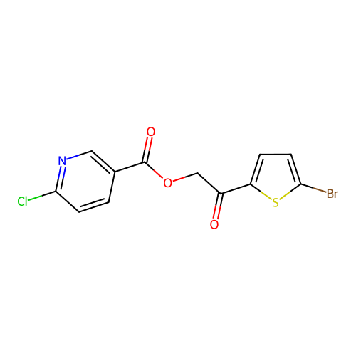 2-(5-Bromothiophen-2-yl)-2-oxoethyl 6-chloropyridine-3-carboxylate structure