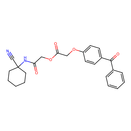[(1-Cyanocyclohexyl)carbamoyl]methyl 2-(4-benzoylphenoxy)acetate structure