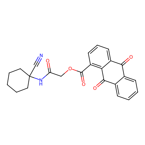 [2-[(1-Cyanocyclohexyl)amino]-2-oxoethyl] 9,10-dioxoanthracene-1-carboxylate structure