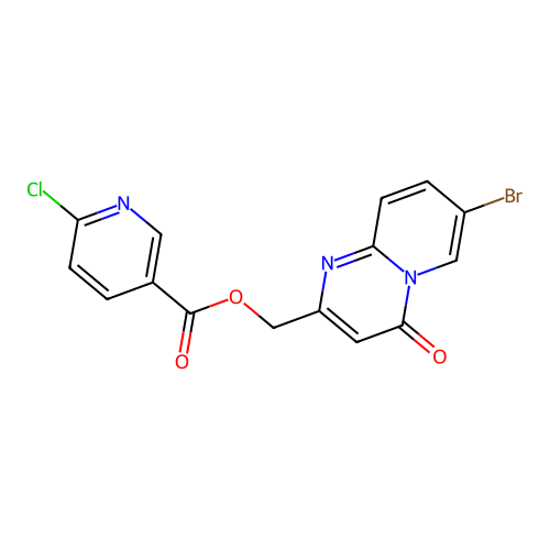 (7-bromo-4-oxopyrido[1,2-a]pyrimidin-2-yl)methyl 6-chloropyridine-3-carboxylate structure