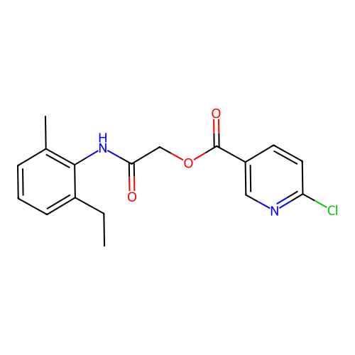[(2-Ethyl-6-methylphenyl)carbamoyl]methyl 6-chloropyridine-3-carboxylate structure