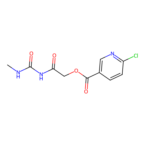 [2-(Methylcarbamoylamino)-2-oxoethyl] 6-chloropyridine-3-carboxylate structure