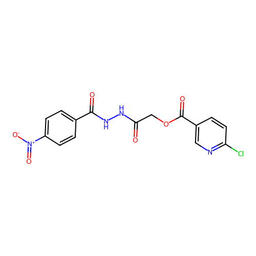 [N'-(4-nitrobenzoyl)hydrazinecarbonyl]methyl 6-chloropyridine-3-carboxylate structure