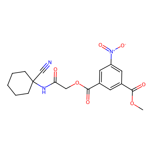 3-O-[2-[(1-cyanocyclohexyl)amino]-2-oxoethyl] 1-O-methyl 5-nitrobenzene-1,3-dicarboxylate structure