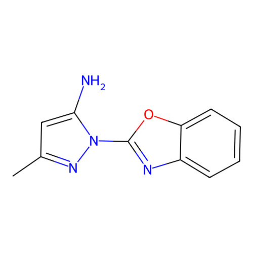 1-(1,3-benzoxazol-2-yl)-3-methyl-1H-pyrazol-5-amine structure