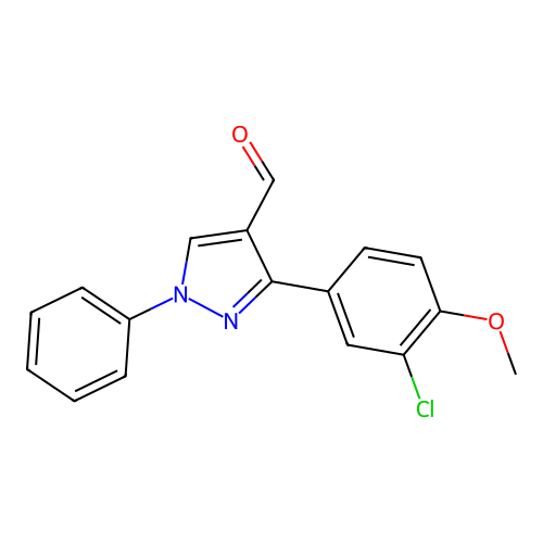 3-(3-chloro-4-methoxyphenyl)-1-phenyl-1H-pyrazole-4-carbaldehyde structure