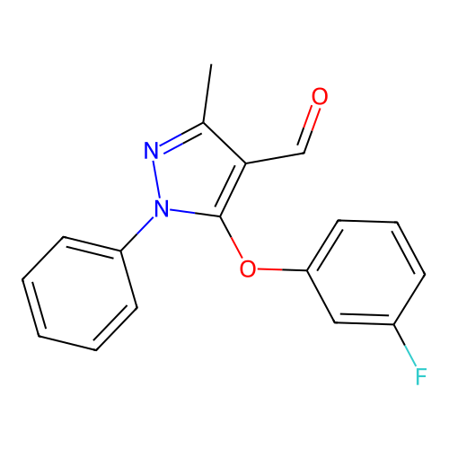 5-(3-fluorophenoxy)-3-methyl-1-phenyl-1H-pyrazole-4-carbaldehyde structure