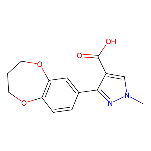3-(3,4-dihydro-2H-1,5-benzodioxepin-7-yl)-1-methyl-1H-pyrazole-4-carboxylic acid structure