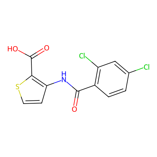 3-[(2,4-Dichlorobenzoyl)amino]-2-thiophenecarboxylic acid structure