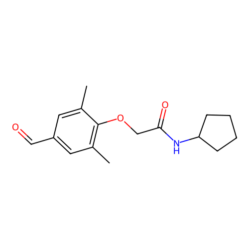 N-cyclopentyl-2-(4-formyl-2,6-dimethylphenoxy)acetamide structure