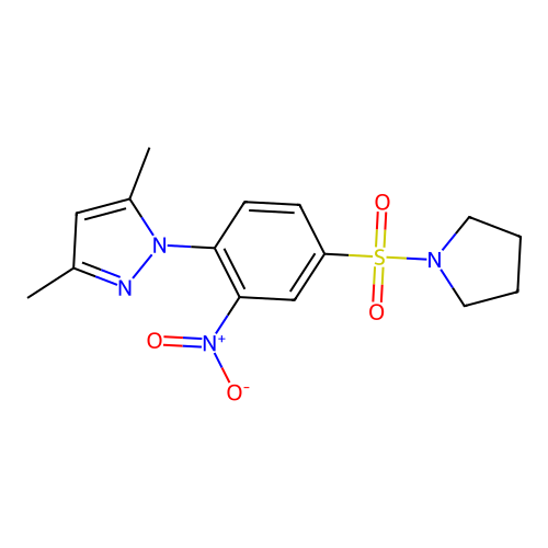 3,5-dimethyl-1-[2-nitro-4-(pyrrolidine-1-sulfonyl)phenyl]-1H-pyrazole structure