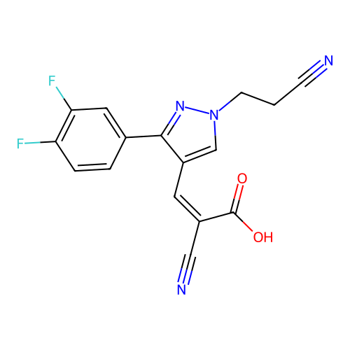 2-Cyano-3-(1-(2-cyanoethyl)-3-(3,4-difluorophenyl)-1h-pyrazol-4-yl)acrylic acid structure