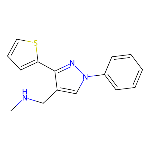 N-methyl-N-[(1-phenyl-3-thien-2-yl-1H-pyrazol-4-yl)methyl]amine structure