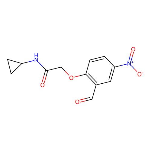N-cyclopropyl-2-(2-formyl-4-nitrophenoxy)acetamide structure