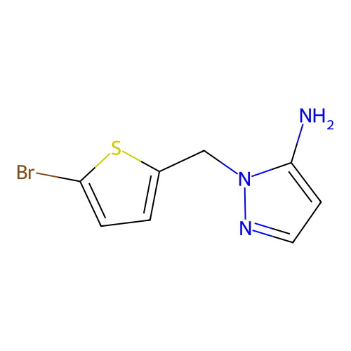 1-[(5-bromothiophen-2-yl)methyl]-1H-pyrazol-5-amine structure
