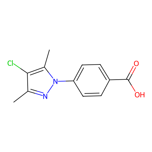 4-(4-chloro-3,5-dimethyl-1H-pyrazol-1-yl)benzoic acid structure